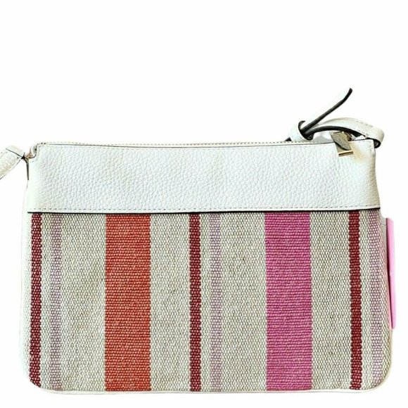 NWT Kate Spade2 - Leila Striped Canvas Triple Gusset Crossbody6.8 - Picture 2 of 6